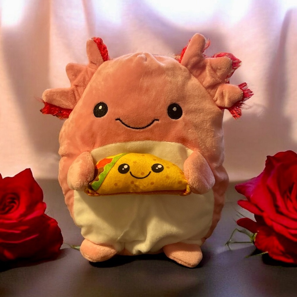 Axolotl Plush Toy with Taco by Peek-A-Boo